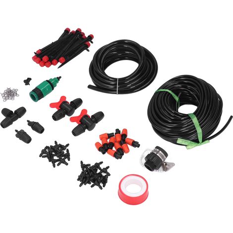 Kit d'irrigation goutte à goutte pour jardin avec système d'arrosage par brumisation et tuyau de distribution 8/12 4/7 pour pelouse