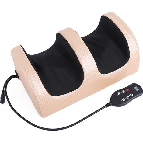 (Or) Appareil de massage électrique pour les pieds avec télécommande, thérapie par la chaleur et rouleaux de pétrissage par acupression (1/5)