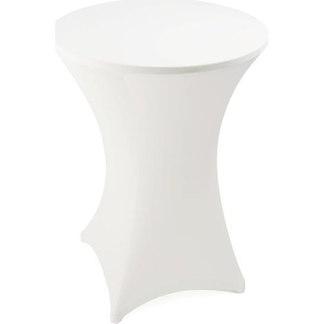 Stehtischhusse Stretch Stehtisch Ø 60 70 80 cm Husse Tisch Hussen Bistrotisch 80cm Ø / Weiß