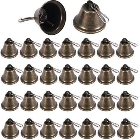 30 PièCes Cloches Artisanales Petites en Laiton Vintage avec Crochets pour Accrocher des Carillons éOliens Faisant la Formation de Chien (1/4)