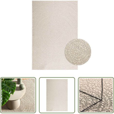 Garten -  Teppich ZIZUR Creme 140x200 cm Jute-Optik Indoor und Outdoor