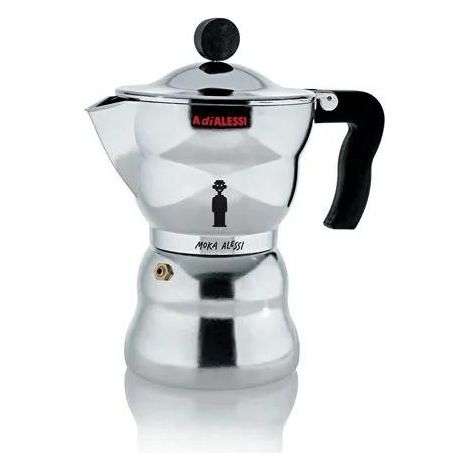 Caffettiera Moka Alessi Argento 300 ml 6 Tazze Elegante