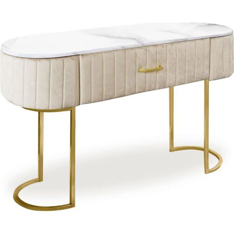 Coiffeuse Design 1 Tiroir "Lomape" 120cm Beige (1/5)
