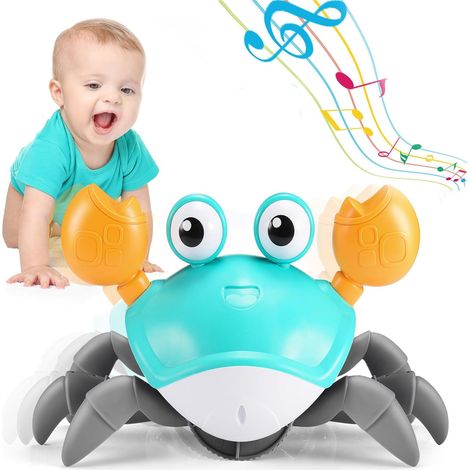 Jouet crabe pour bébé (1-2 ans), idées cadeaux pour bébés de 3 à 6 mois, garçon et fille, idéal pour jouer sur le ventre. Cadeau d'anniversaire original. (1/5)