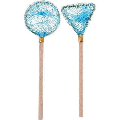 Ensemble de 2 mini filets de pêche, résistants aux rayures, ensemble de décoration miniature pour la maison, parfait pour les jeux d'imitation, petit et exquis, accessoire de jeu de rôle créatif. (1/5)