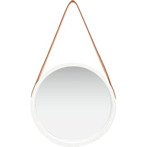 Maison Exclusive - Specchio da Parete con Cinghia 40 cm Bianco (1/5)