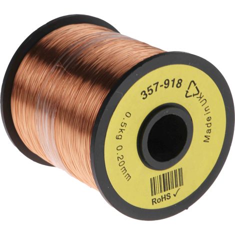 Fil de cuivre 0,03 mm² RS PRO 32 AWG Mono conducteur diamètre 0.23mm, longueur 1600m ( Prix pour 1 )