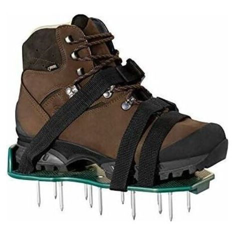 Paire de semelles de ventilation pour gazon I aérateur de pelouse I Amélioration de la qualité du sol I 13 clous en acier I Réglable jusqu’à la taille 46 et sur toutes les chaussures I 30×13×6 cm (1/5)