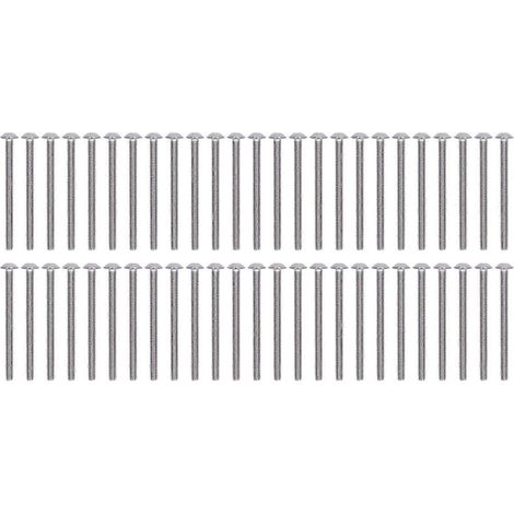 50 Stück Flanschschrauben mit Linsenkopf, A2-70 Edelstahl, Linsenkopf-Innensechskantschrauben, Set M3x40 mm