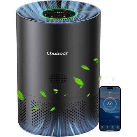 Purificador de aire, filtro HEPA H13, funcionamiento ultrasilencioso, negro-WiFi, 2,0 kg. (1/2)