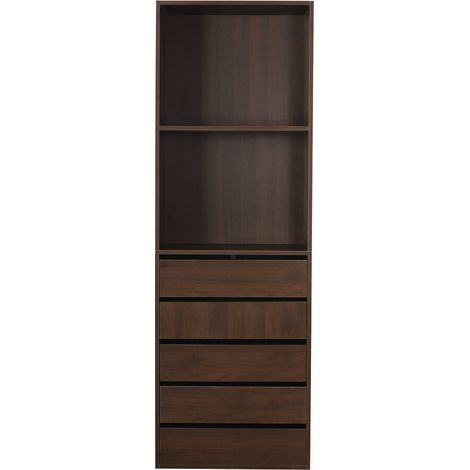 Armadio "Opéra" con 5 cassetti e 2 ripiani - 60 x 45 x 180 cm - Marrone