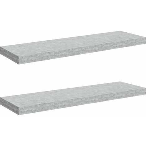vidaXL Floating Wall Shelves 2 pcs Concrete Grey 80x23,5x3,8 cm MDF