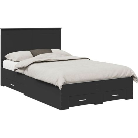 Estructura de cama Negro 135 x 190 cm Madera de ingeniería vidaXL