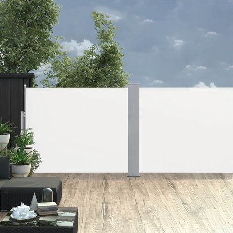 Auvent latéral rétractable de Jardin,Marquise,Store Banne,Anti-UV Crème 140 x 1000 cm -FR57213 (1/5)