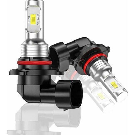 2x 9005 HB3 LED fog light bulbs or DRL 6000K xenon white, 4000 lumen LED fog light bulb, IP67 waterproof, CSP chips, non-polarized (1/3)