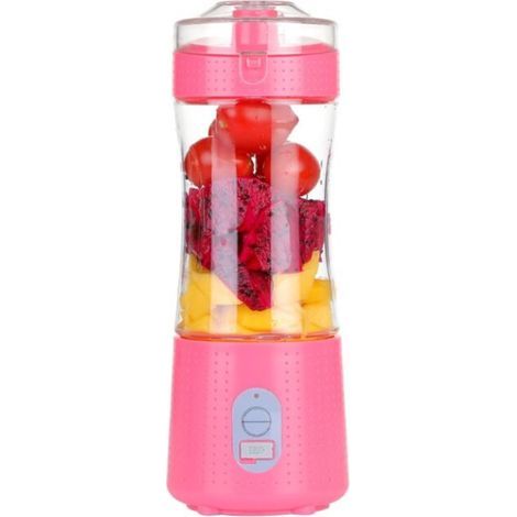 Vaso exprimidor eléctrico portátil, exprimidor doméstico multifuncional pequeño, mini exprimidor recargable por USB (rosa) (1/3)