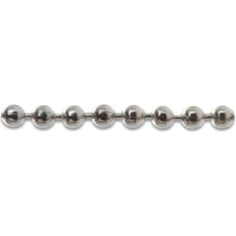 25 x CATENA A PERLINE OTTONE NICHELATO D 4,0 MM