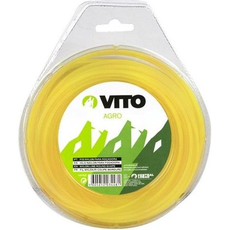 Fil nylon rond pour débroussailleuse - longueur 15m - diamètre 2.4mm VITO