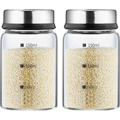 Gewürzglas – Borosilikatglas – 150 ml – Drehverschluss mit 4 verstellbaren Öffnungen – Für Küche und Grill – 2er-Set (1/5)