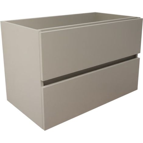 Caisson de salle de bain ROSALY INOX - 80 cm- Gris- Plan vasque en (1/5)