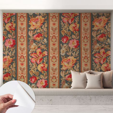 Fototapete Selbstklebend - Wandtattoo - leicht anzubringen - Wandverkleidung Bunte Blumen 208x146 cm (1/5)