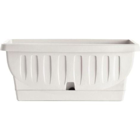 Jardinière "Natura" - Blanc - L 40,5 x l 19 x H 17,5 cm - Livraison gratuite
