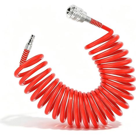Compressed Air Spiral Hose 5 m 12 x 8 mm for Compressor Connector (1/5)