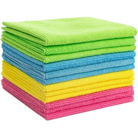 12 Chiffons de Nettoyage en Microfibre, Torchons Lavette Microfibre Ménage Plus Doux, Plus Absorbants, Non Pelucheux, pour Maison, Cuisine, Voiture, Cenêtres e Vitre 30 x 30cm (1/4)