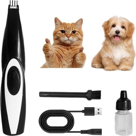 Mini tondeuse électrique pour poils de pattes de chien, avec une lame sûre, de couleur noire, pour une utilisation lors du toilettage des animaux de compagnie.-AquaForge (1/5)