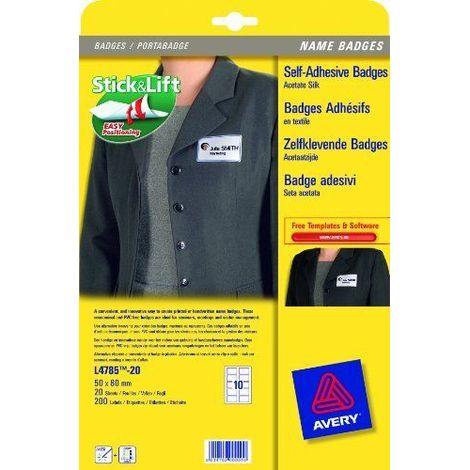 Etiqueta adhesiva avery identificativa acetato de seda tamaño 80x50 mm removible laser caja de 100 (1/4)