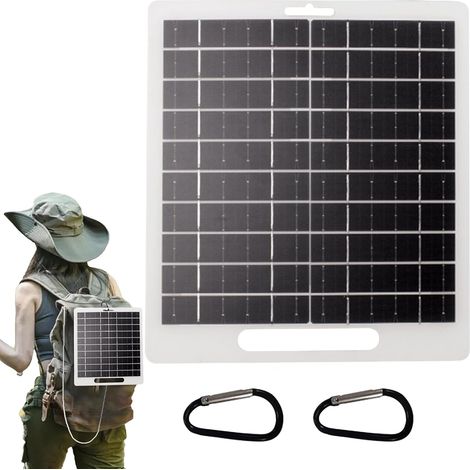 Panneau solaire pour chargement d'appareils - Chargeur solaire portable avec ports USB et DC multi-appareils, Très efficace pour laptops et téléphones, Tension réglable, Idéal pour randonnée
