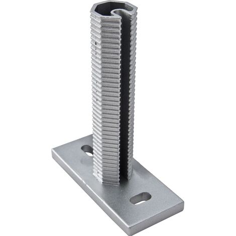H+S Dübelplatte für die Zwischensäule (Zaunhöhe bis 1,25m) 55x125 mm Aluminium