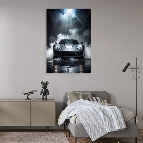Wandbild Silberner Sportwagen 40x60 (1/4)
