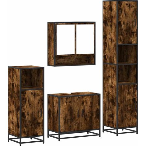 Maison Exclusive - Ensemble meubles salle de bain 4 pcs chêne fumé bois ingénierie
