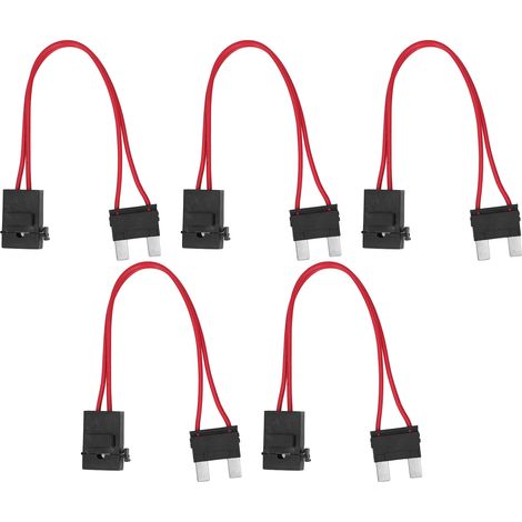 5er-Pack ATM-Sicherungen 20A 16AWG, robuster Mini-Sicherungshalter für Autos, 29,2 mm Kabelverlängerung, Kfz-Elektrikstecker, 5er-Pack (1/5)
