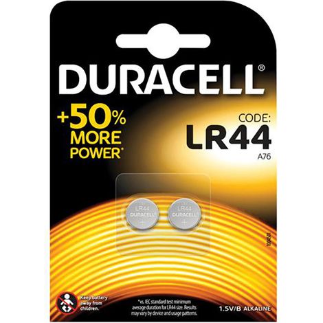 Duracell LR44 A76 Button Battery Pack of 2