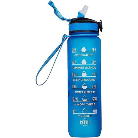 1000 ml Gratis Motivations-Fitnessbecher mit Zeitmarkierung, Farbverlauf, mattierte Outdoor-Wasserflasche-Style 8 (1/5)