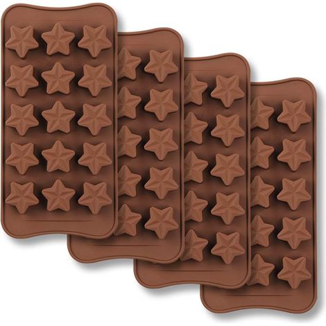 Sternförmige Schokoladenform mit 15 Mulden, antihaftbeschichtetes Silikon-Formenset in Lebensmittelqualität für Bonbons, Gelee und Eiswürfel (1/5)
