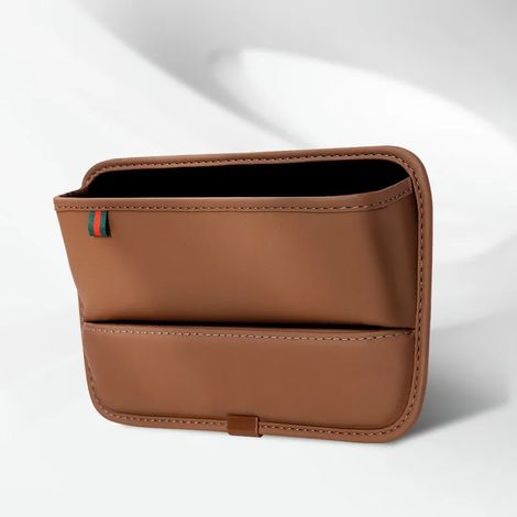 (Universel - D) Combleur d'espace entre le siège avant et le siège auto - Accessoires intérieurs de voiture - Boîte de rangement portable avec porte-gobelet - Cuir PU - Combleur d'espace latéral de co (1/5)