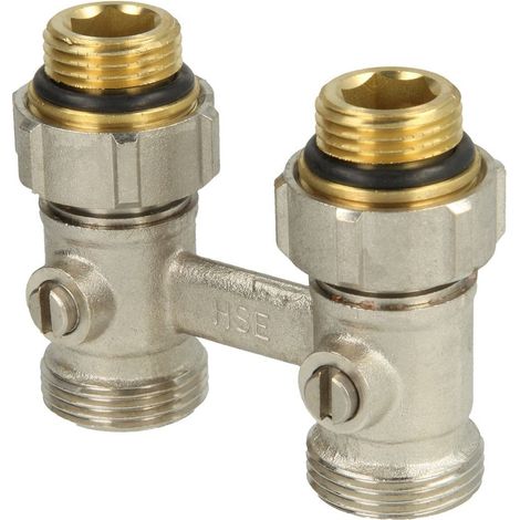 Bloc double 1/2’’ x 3/4’’ et eurocône 3/4’’ droit sans vanne de dérivation