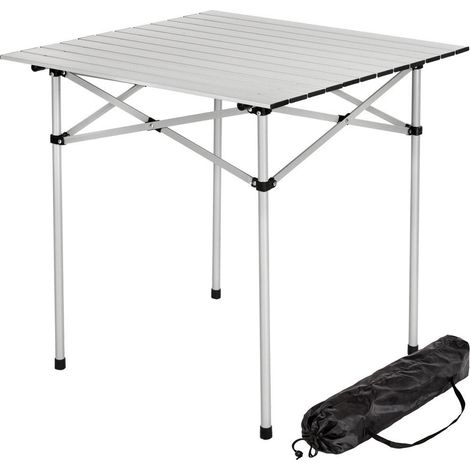 Tavolo Da Campeggio Picnic Richiudibile In Alluminio 70x70x70 cm Con Custodia (1/4)
