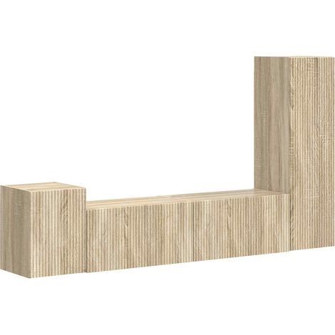 Maison Exclusive - TV-Schrankset Wandmontiert 4 pcs Sonoma-Eiche