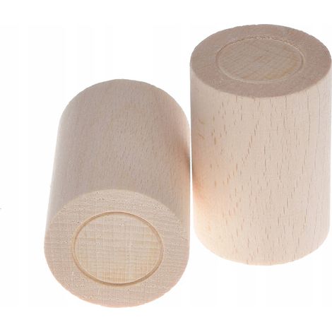 Embouts de tringle à rideaux en bois Ø20, 2 pièces, cylindre brut (1/5)