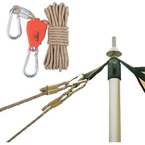 5m Corda Riflettente per Tenda, Corde Riflettenti per Tenda, Cordino da 6 mm con Carrucola in Lega di Zinco, Corda per Tenda da Campeggio, Corda da Campeggio per Tenda, Telone, Escursionismo e Gazebo, (1/5)