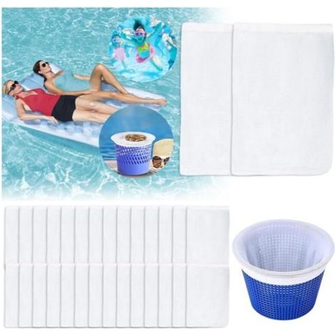 30 pièces de chaussettes de skimmer de piscine, chaussettes de filtre de piscine, préfiltre de skimmer réutilisable super élastique (1/5)