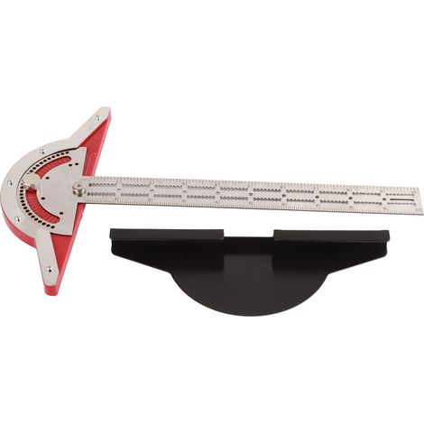 Rapporteur haute précision, outil de mesure d'angle inoxydable, règle de bord pour menuiserie, mesureur d'angle à bord en acier, 10 pouces. (1/5)