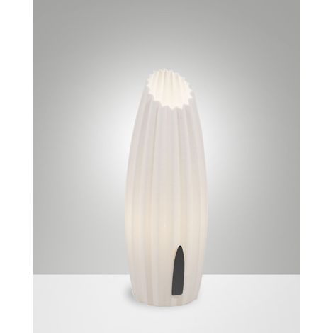 Lampada da Tavolo Nadine in Metallo e Plastica Vegetale, Luce Bianco 10W G9, Regolazione al Tocco, IP20, H30cm - Design Moderno Sostenibile