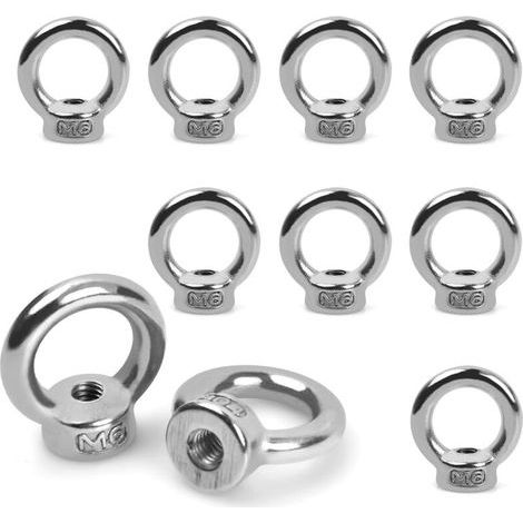 Écrou à œil M6 en acier inoxydable 304, 10 pièces pour levage et fixation (1/5)