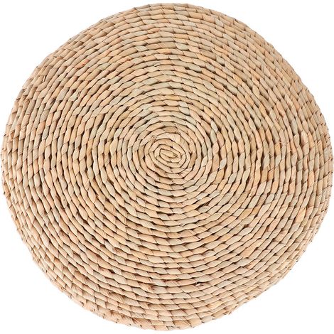 Coussin en paille tressée à la main pour la méditation et le yoga, coussin pour banquette de fenêtre en baie, coussin en paille tressée sur mesure de style japonais et chinois (4040cm) (1/5)