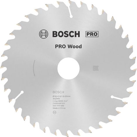 Bosch PRO Wood Circular Saw Blade 184 x 2.6 x 30 mm T36 2608640611
